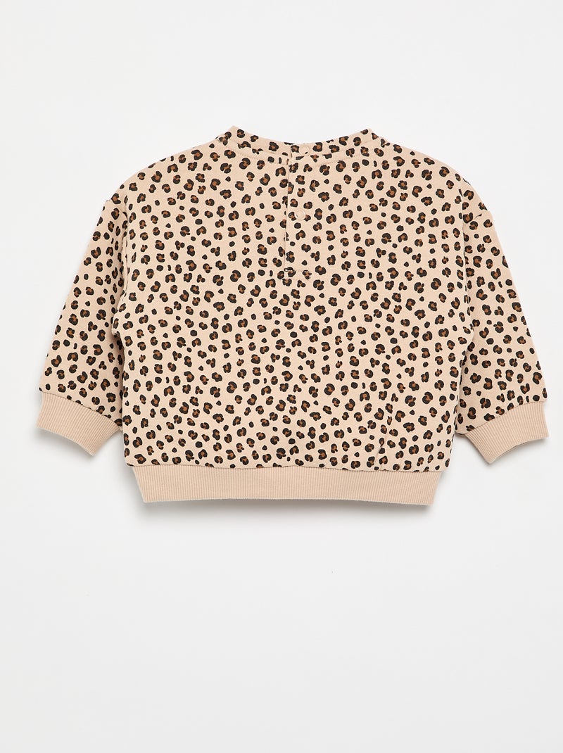 Gemustertes Molton-Sweatshirt Beige - Kiabi