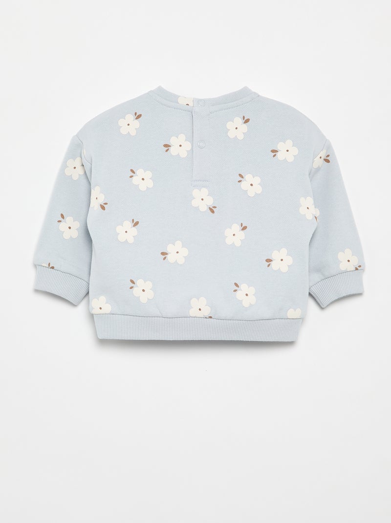 Gemustertes Molton-Sweatshirt Blau - Kiabi