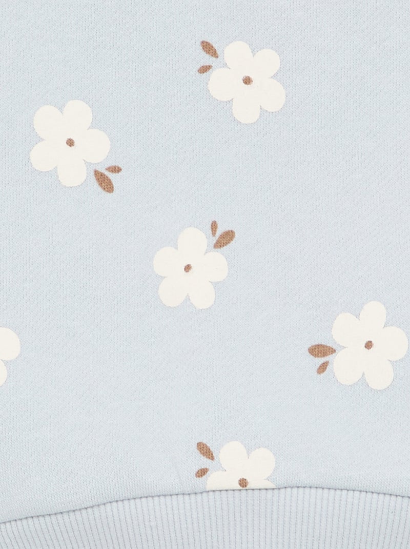 Gemustertes Molton-Sweatshirt Blau - Kiabi