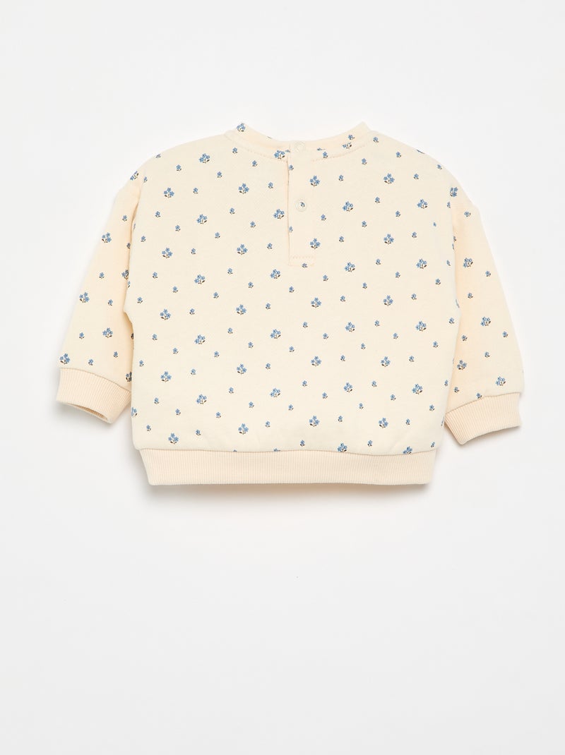 Gemustertes Molton-Sweatshirt Weiß - Kiabi