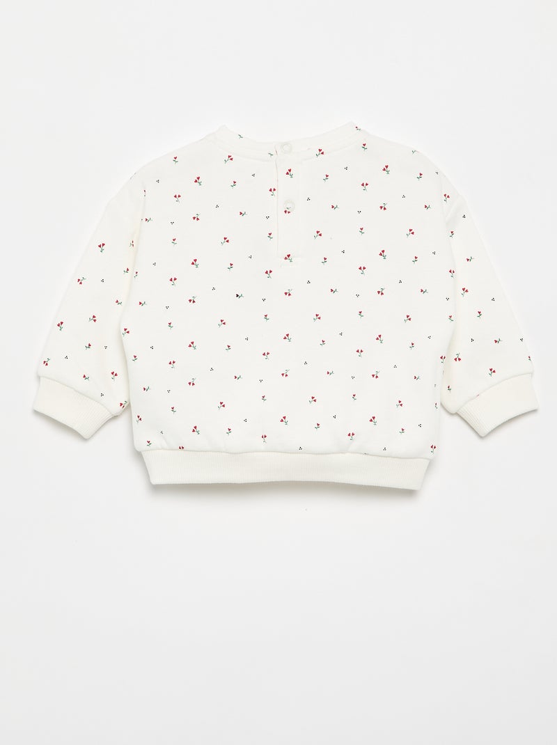 Gemustertes Molton-Sweatshirt Weiß - Kiabi