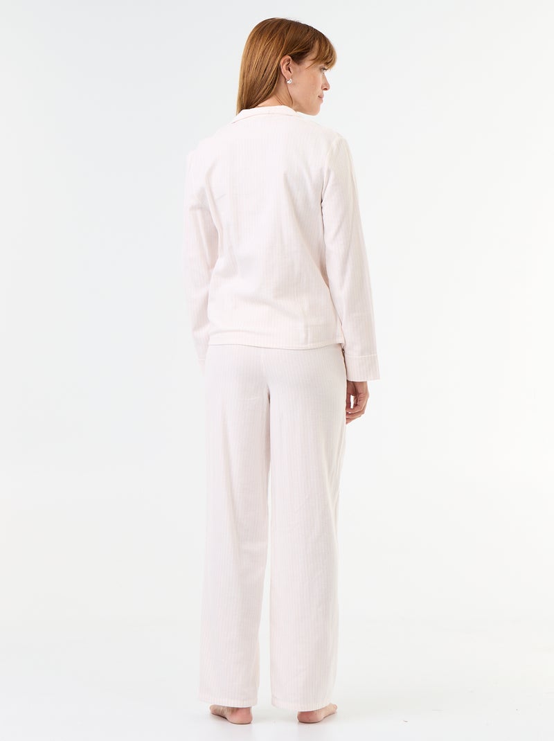 Gemustertes Pyjamahemd und Hose - 2-teilig Blanc - Kiabi