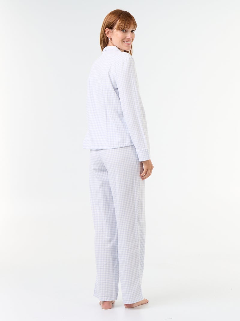 Gemustertes Pyjamahemd und Hose - 2-teilig Bleu - Kiabi