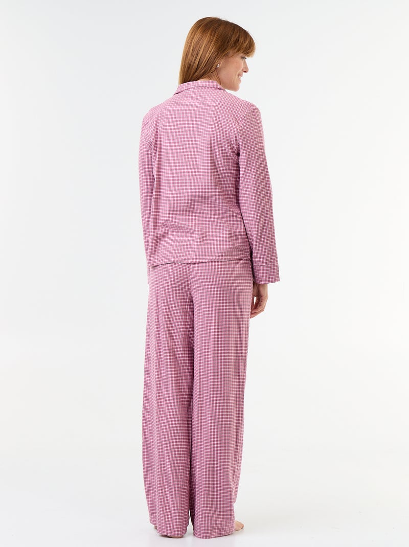 Gemustertes Pyjamahemd und Hose - 2-teilig Rose - Kiabi