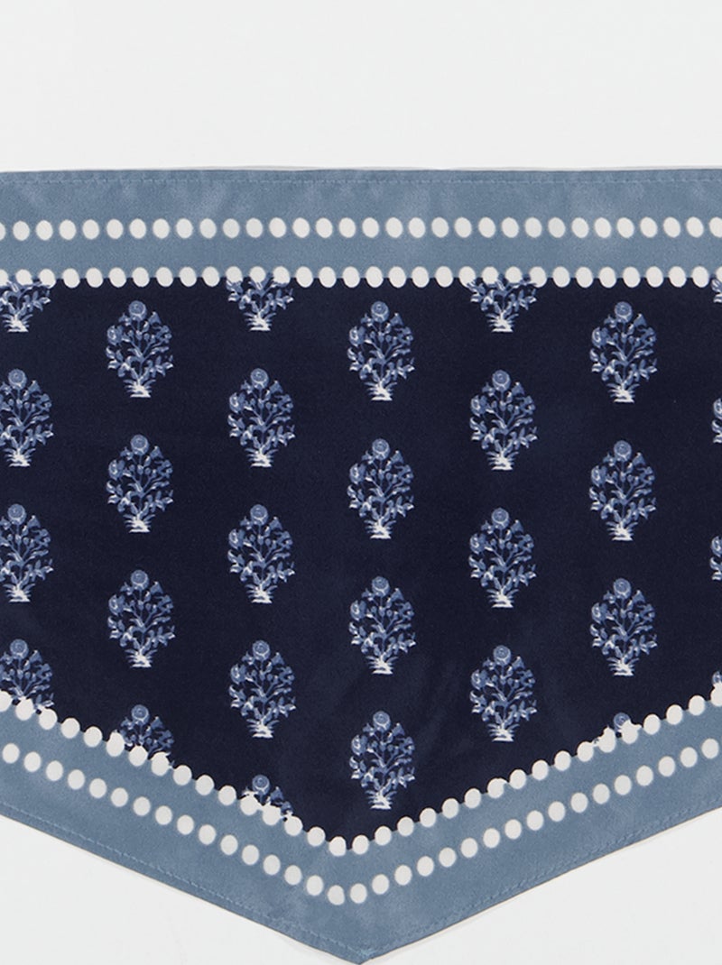Gemustertes Satin-Tuch Bleu - Kiabi