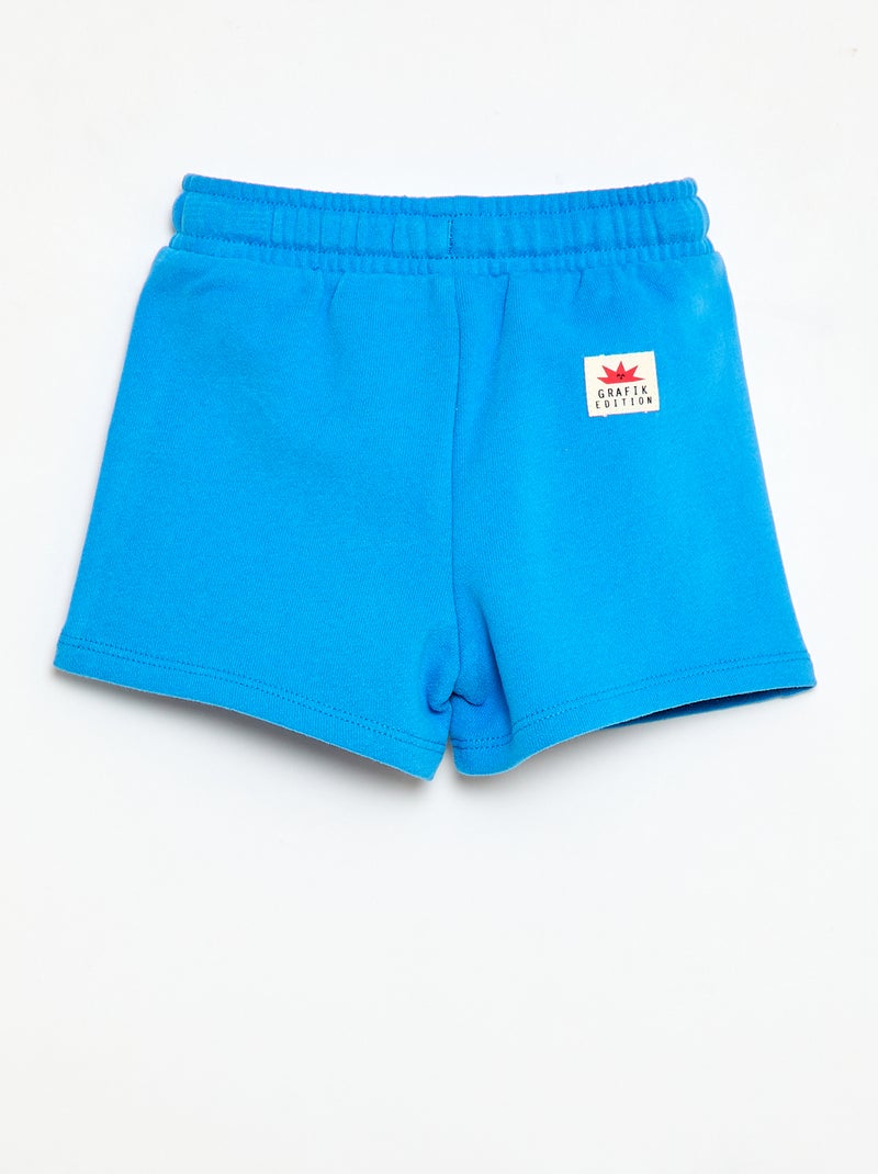 Gemustertes Sweat-Short Blau - Kiabi