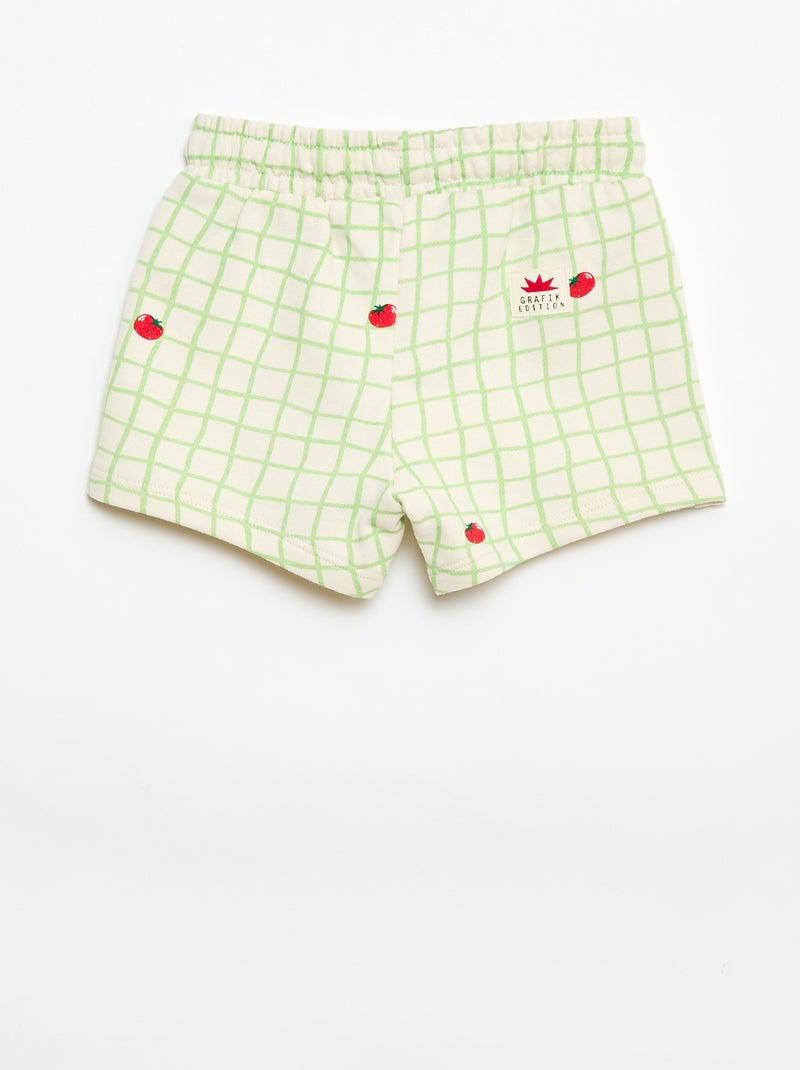 Gemustertes Sweat-Short Weiß - Kiabi