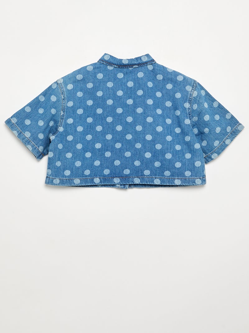 Gepunktete Denim-Bluse Bleu - Kiabi
