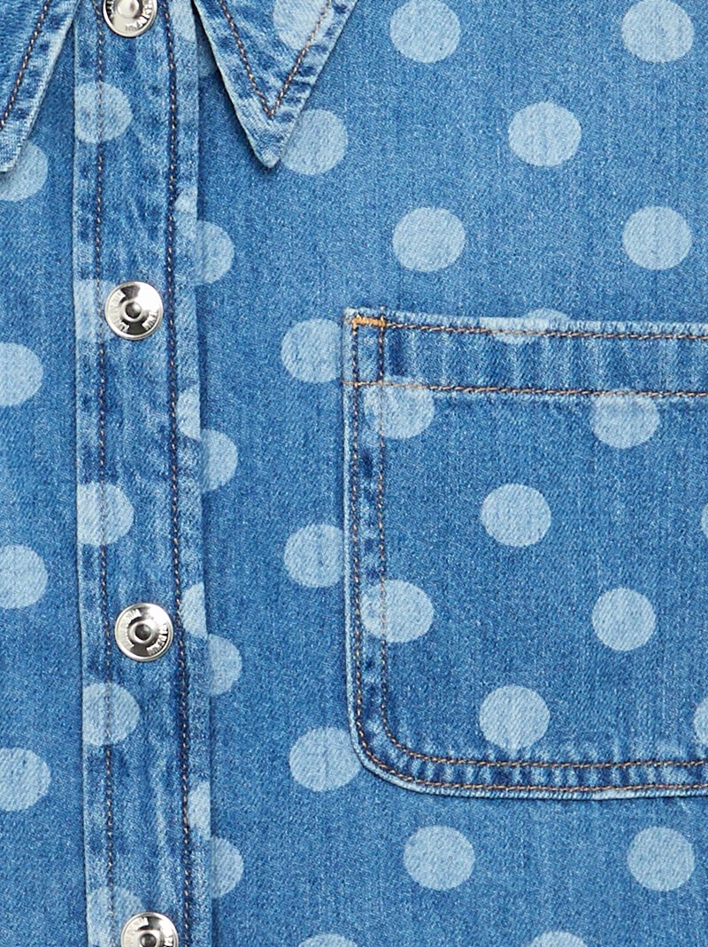 Gepunktete Denim-Bluse Bleu - Kiabi