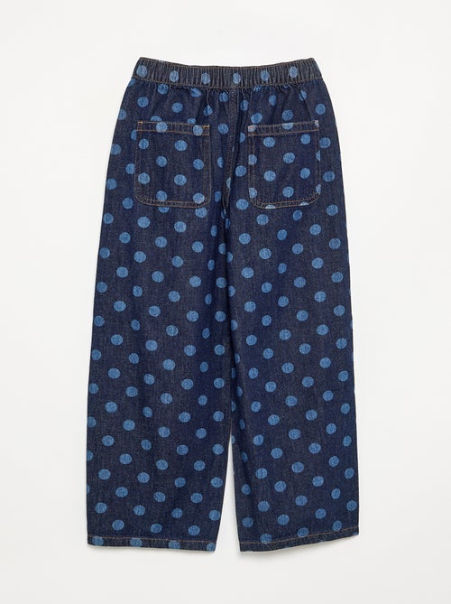 Gepunktete Denim-Hose in Barrel-Form - Kiabi