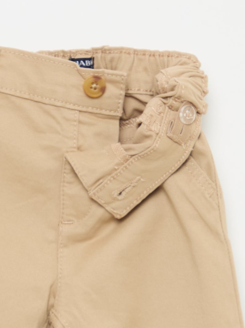 Gerade Chino aus Stretch-Baumwolle Beige - Kiabi