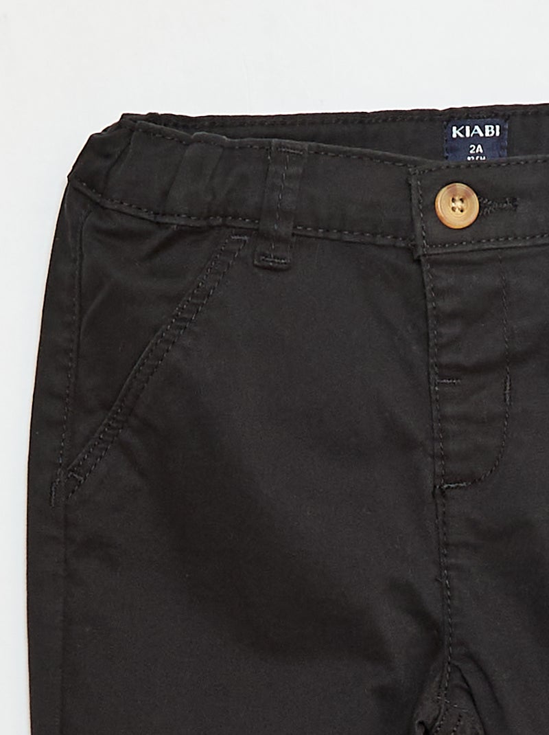 Gerade Chino aus Stretch-Baumwolle Schwarz - Kiabi