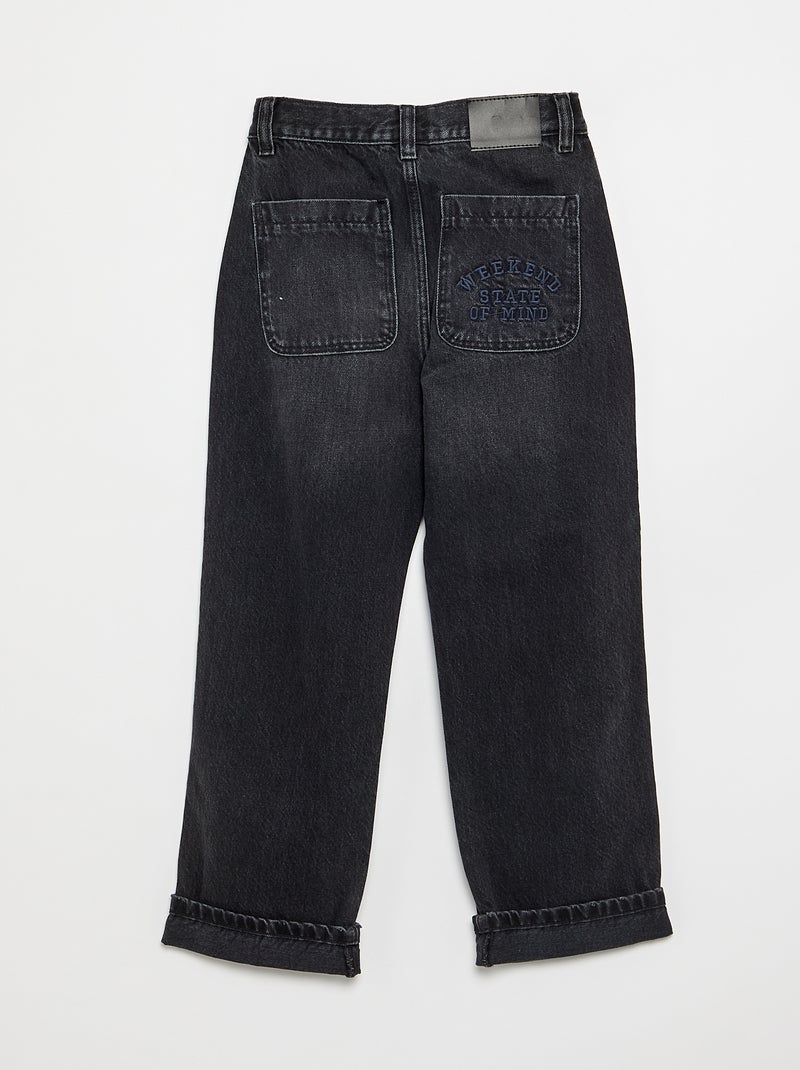 Gerade geschnittene 5-Pocket-Jeans Schwarz - Kiabi