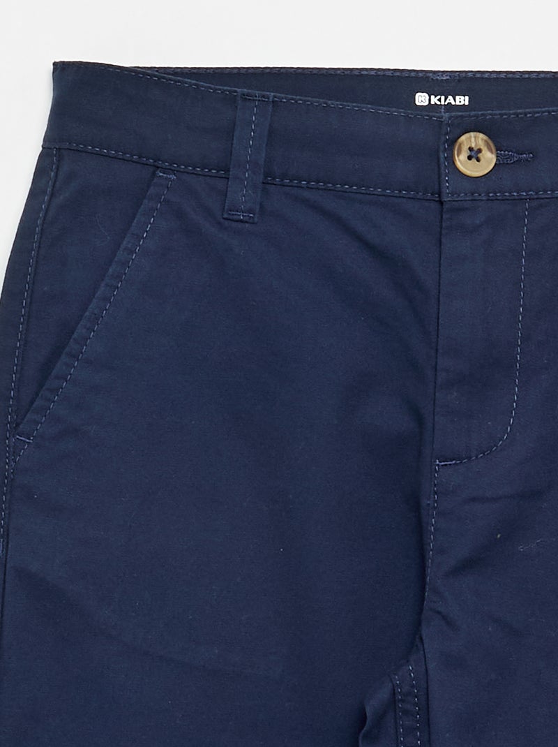 Gerade geschnittene Baumwollhose Blau - Kiabi