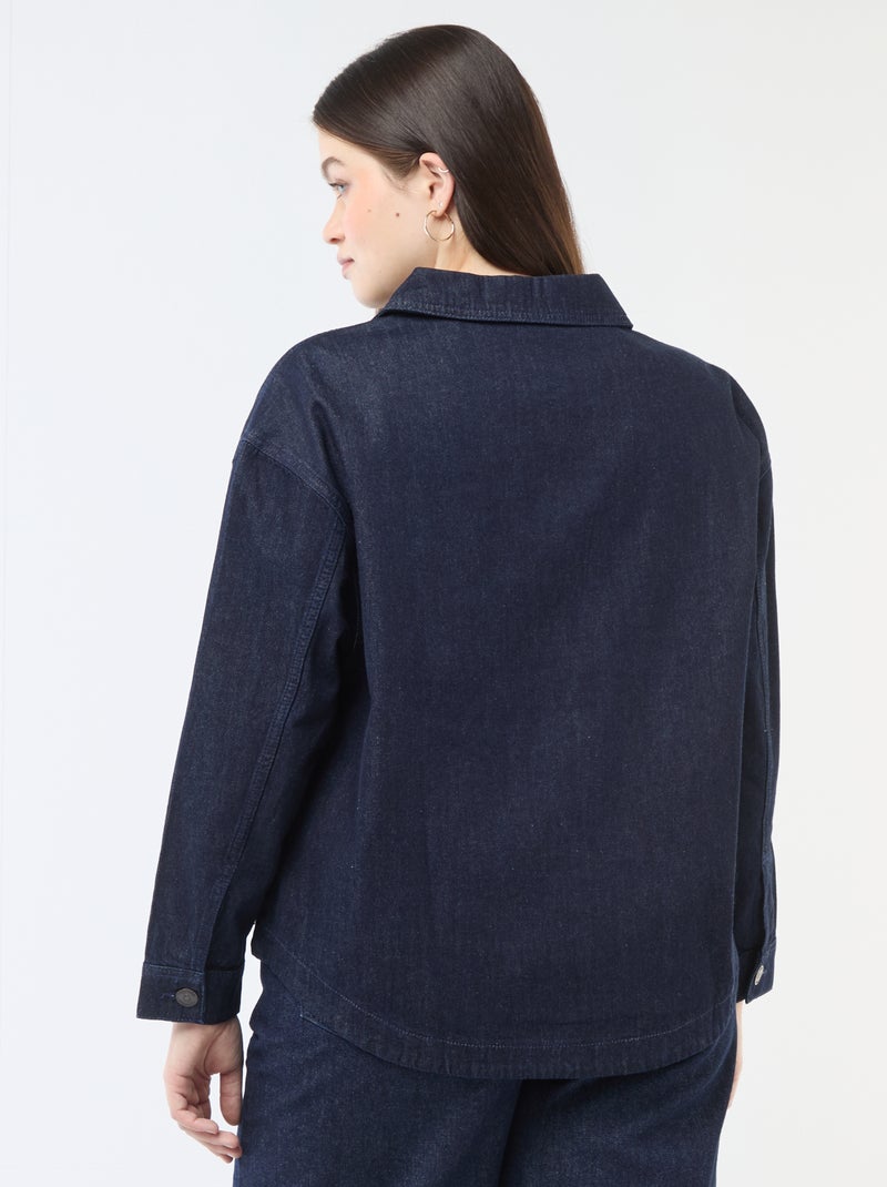 Gerade geschnittene Denim-Bluse Blau - Kiabi