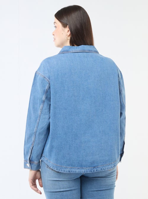 Gerade geschnittene Denim-Bluse - Kiabi