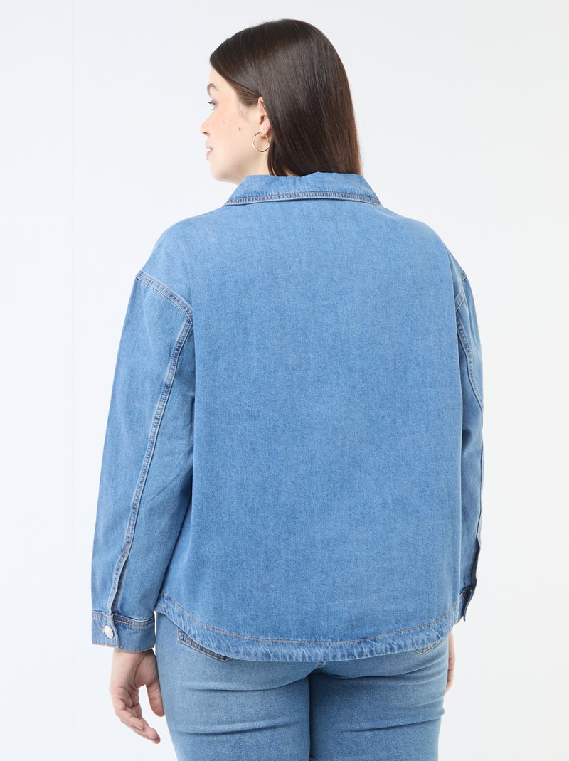 Gerade geschnittene Denim-Bluse Blau - Kiabi