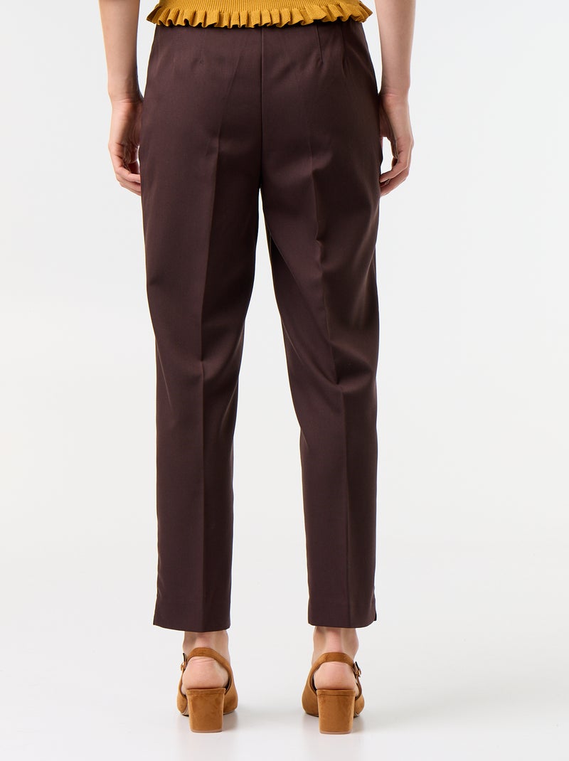 Gerade geschnittene High-Waist Hose Marron - Kiabi