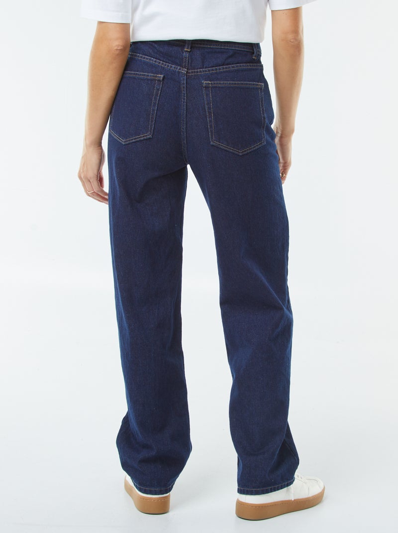 Gerade geschnittene High-Waist Jeans Blau - Kiabi