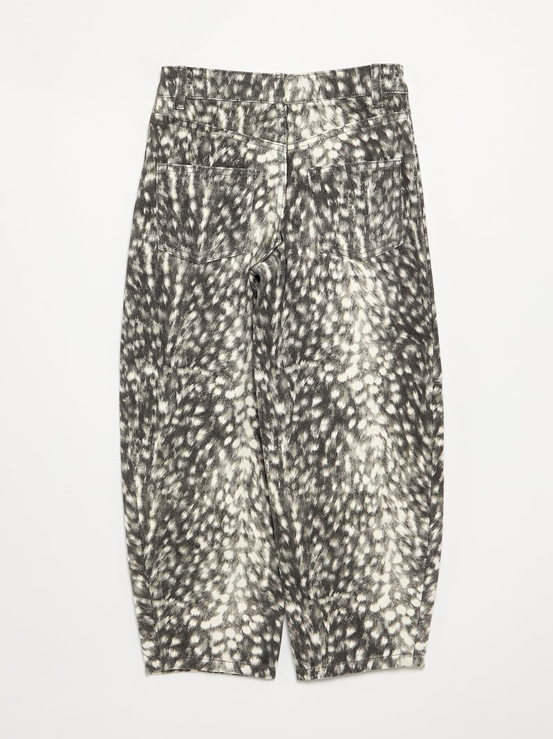 Gerade geschnittene Hose mit Muster Gris - Kiabi