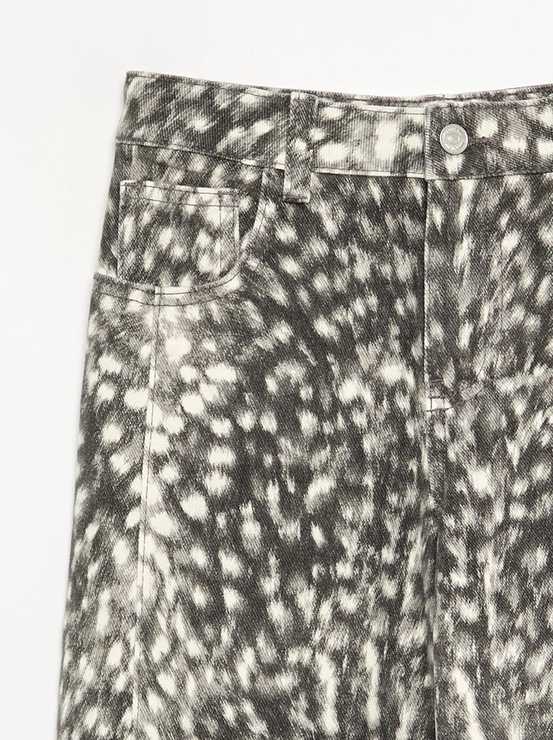 Gerade geschnittene Hose mit Muster Gris - Kiabi