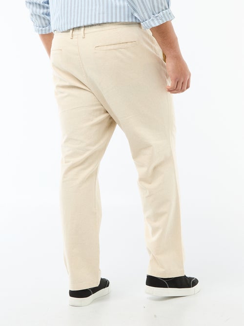 Gerade geschnittene Leinen-Mix-Hose - Kiabi