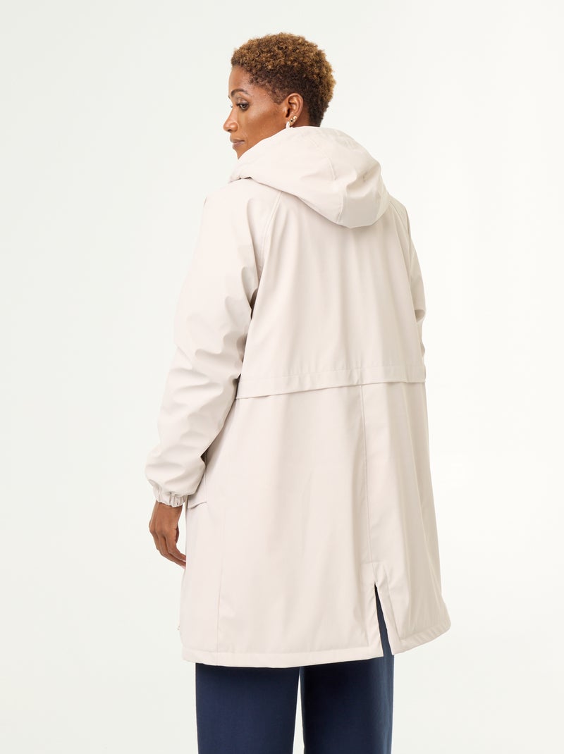 Gerader Parka mit Kunstfellfutter Gris - Kiabi