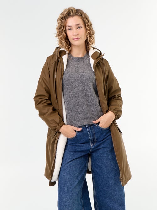 Gerader Parka mit Kunstfellfutter - Kiabi
