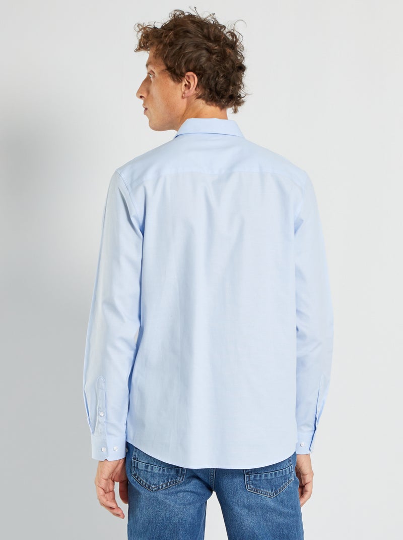 Gerades einfarbiges Hemd Himmelblau - Kiabi