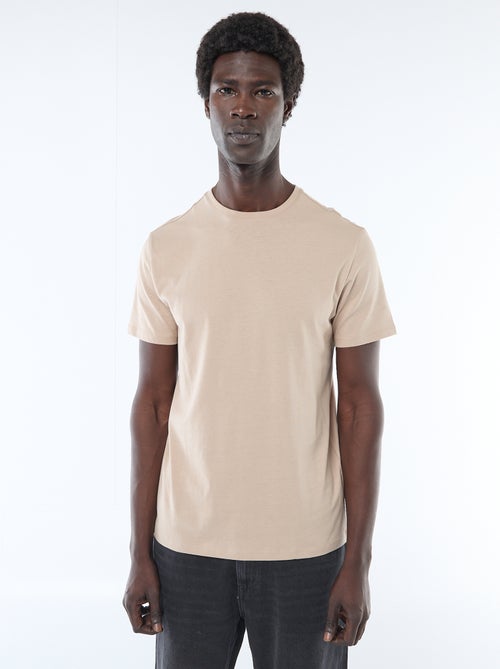 Gerades unifarbenes Jersey-T-Shirt - Kiabi