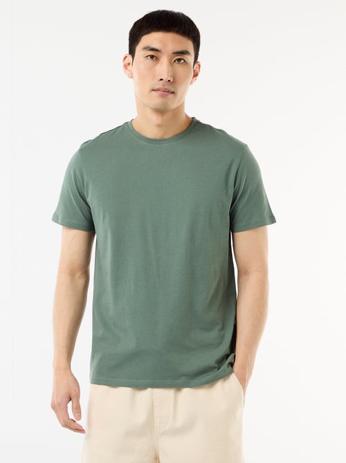 Gerades unifarbenes Jersey-T-Shirt - Kiabi