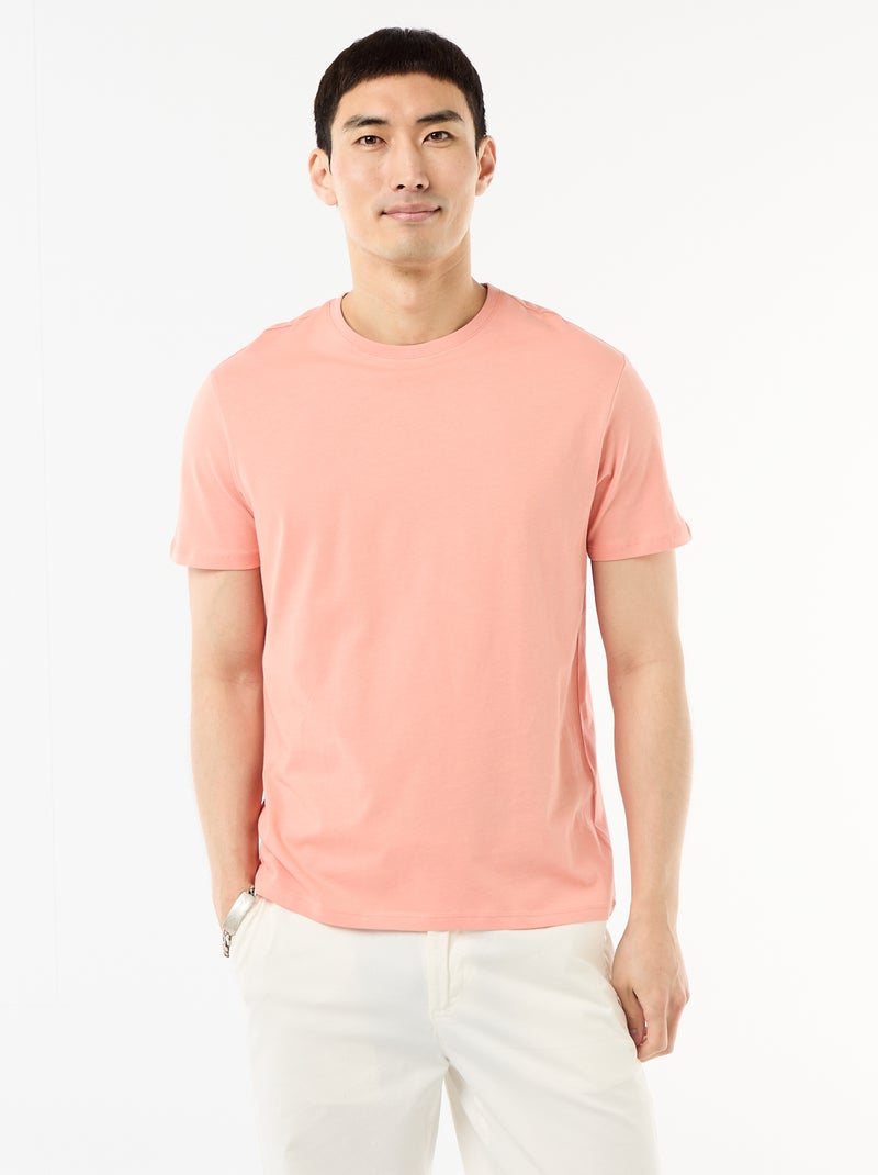 Gerades unifarbenes Jersey-T-Shirt Orange - Kiabi