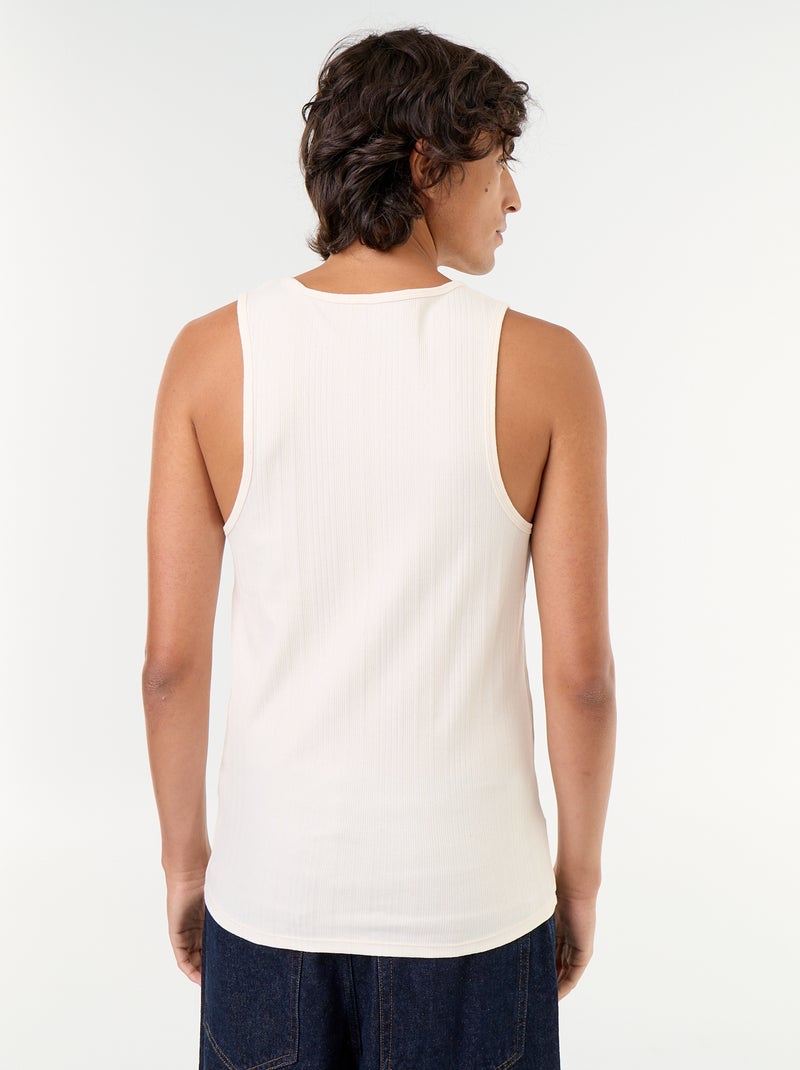 Gerippte Jersey-Tanktops Weiß - Kiabi