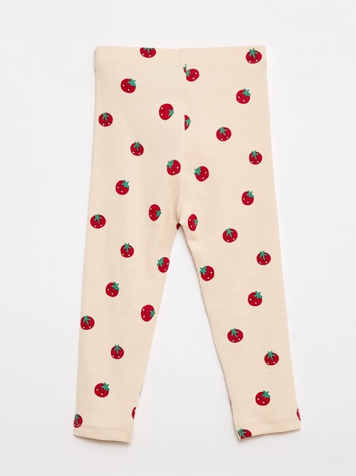 Gerippte lange Leggings mit Muster - Kiabi