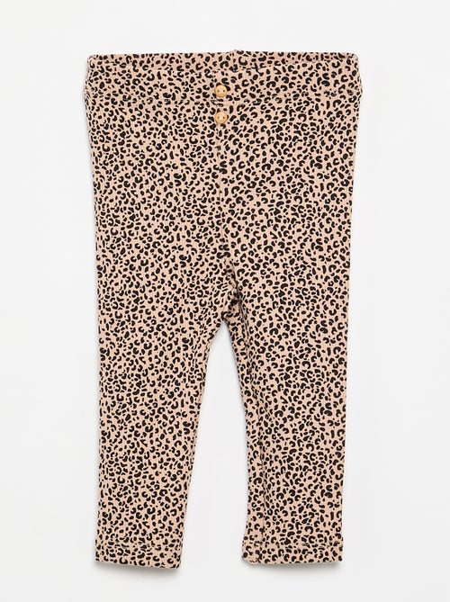Gerippte lange Leggings mit Muster - Kiabi