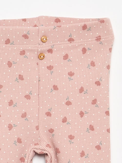 Gerippte lange Leggings mit Muster - Kiabi