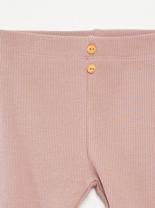 Gerippte Leggings mit Knöpfen - Kiabi