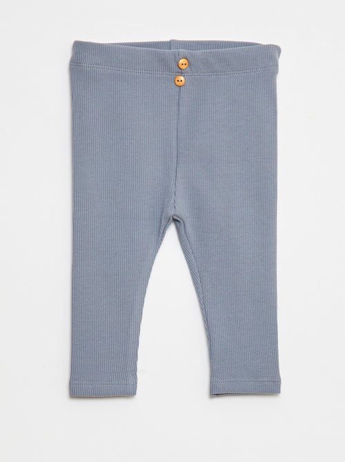 Gerippte Leggings mit Knöpfen - Kiabi