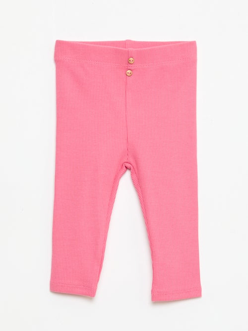Gerippte Leggings mit Knöpfen - Kiabi