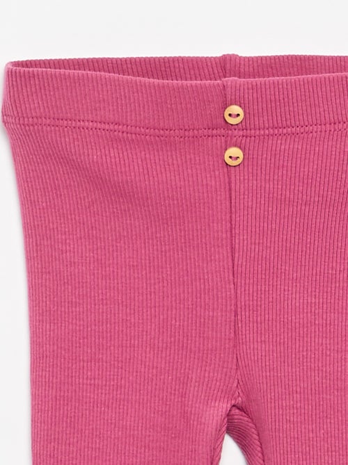 Gerippte Leggings mit Knöpfen - Kiabi