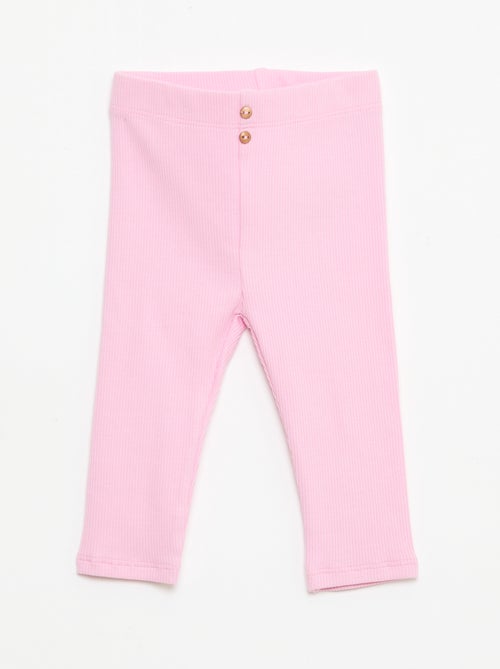 Gerippte Leggings mit Knöpfen - Kiabi