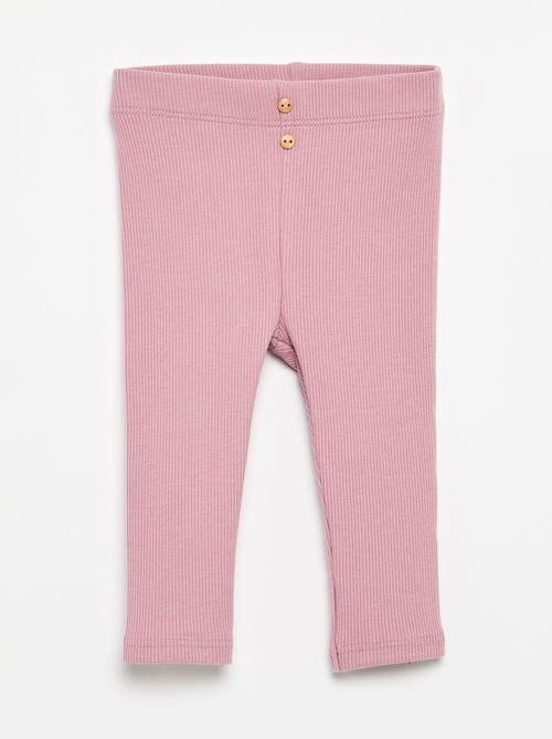 Gerippte Leggings mit Knöpfen - Kiabi