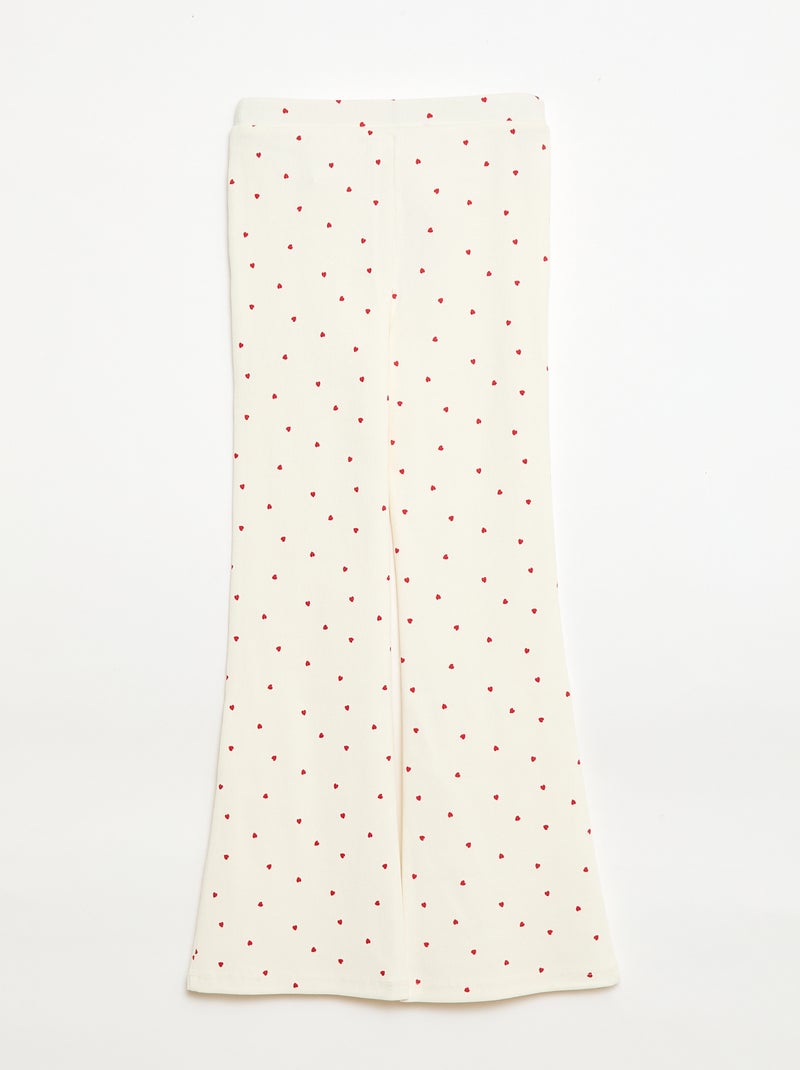 Gerippte Leggings mit Muster Weiß - Kiabi