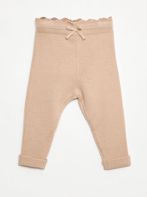 Gerippte Leggings mit verspielter Schleife - Kiabi