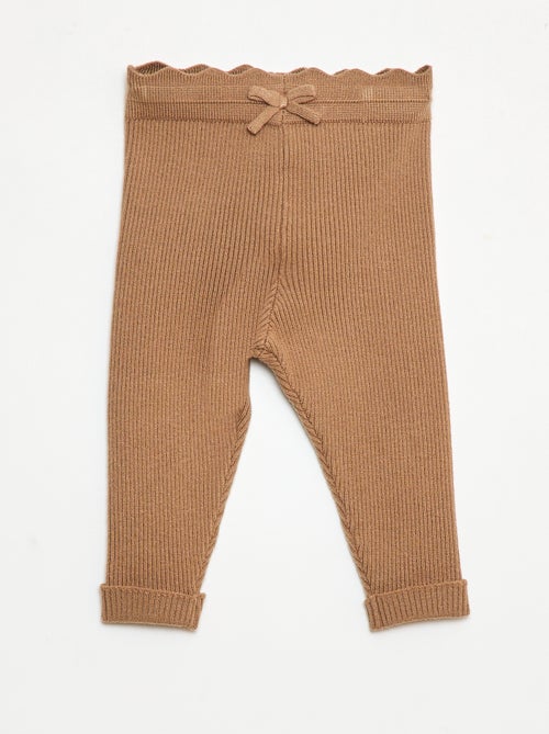 Gerippte Leggings mit verspielter Schleife - Kiabi