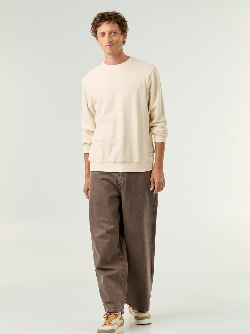 Gerippter Feinstrickpullover Blanc - Kiabi
