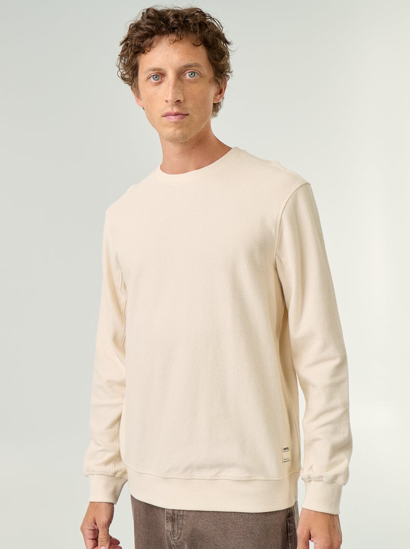Gerippter Feinstrickpullover Blanc - Kiabi