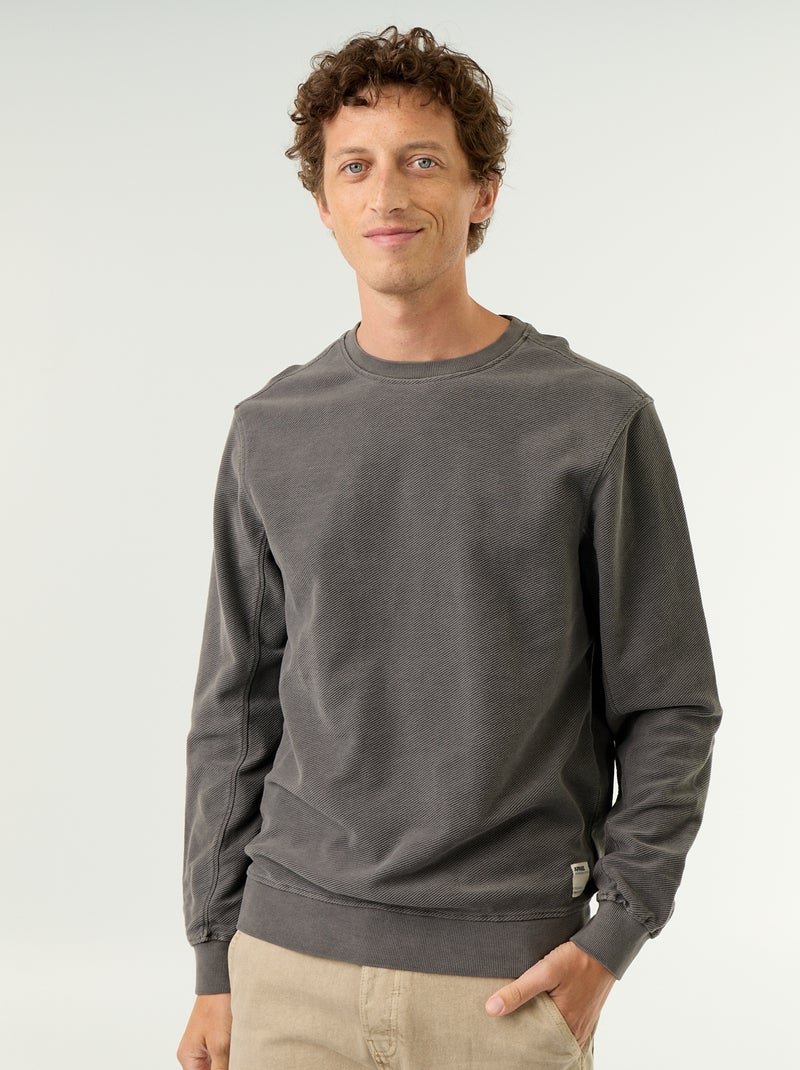 Gerippter Feinstrickpullover Gris - Kiabi