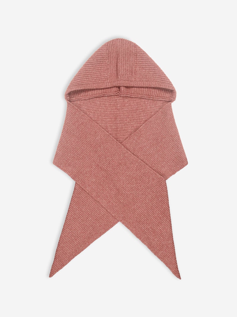 Gerippter Strickschal mit integrierter Kapuze Rot - Kiabi