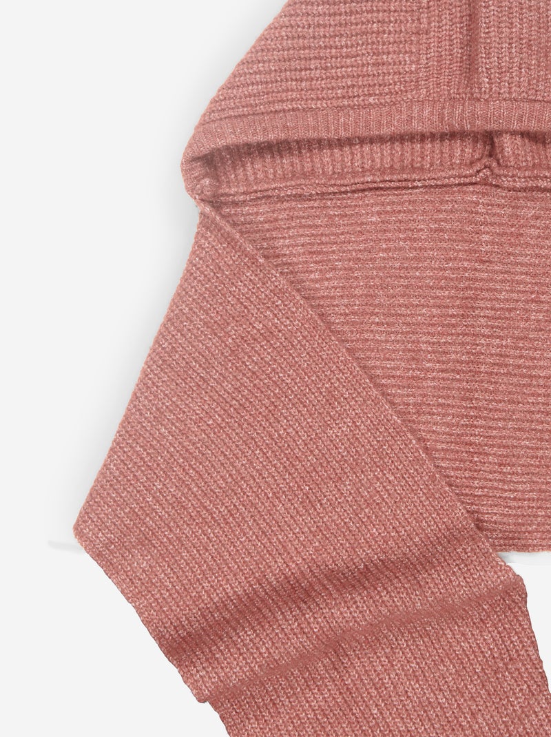 Gerippter Strickschal mit integrierter Kapuze Rot - Kiabi